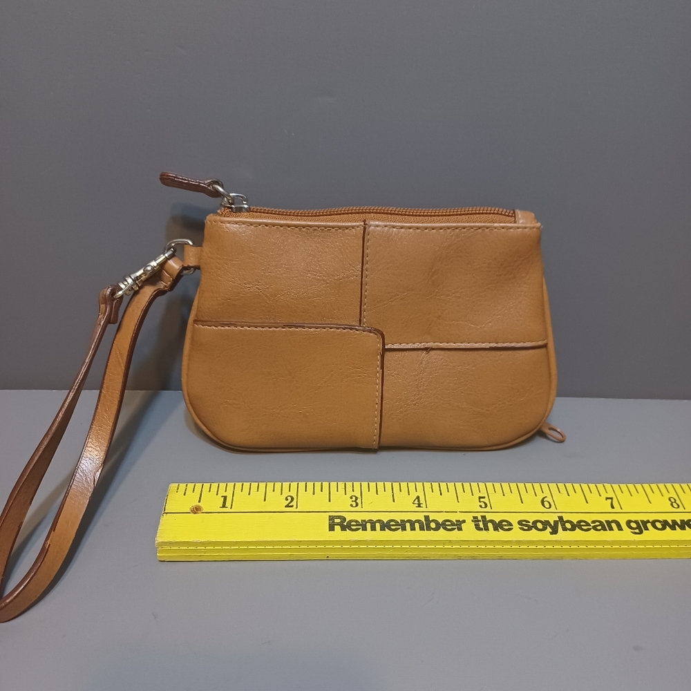 Vintage Leather Patchwork Wristlet - image 1